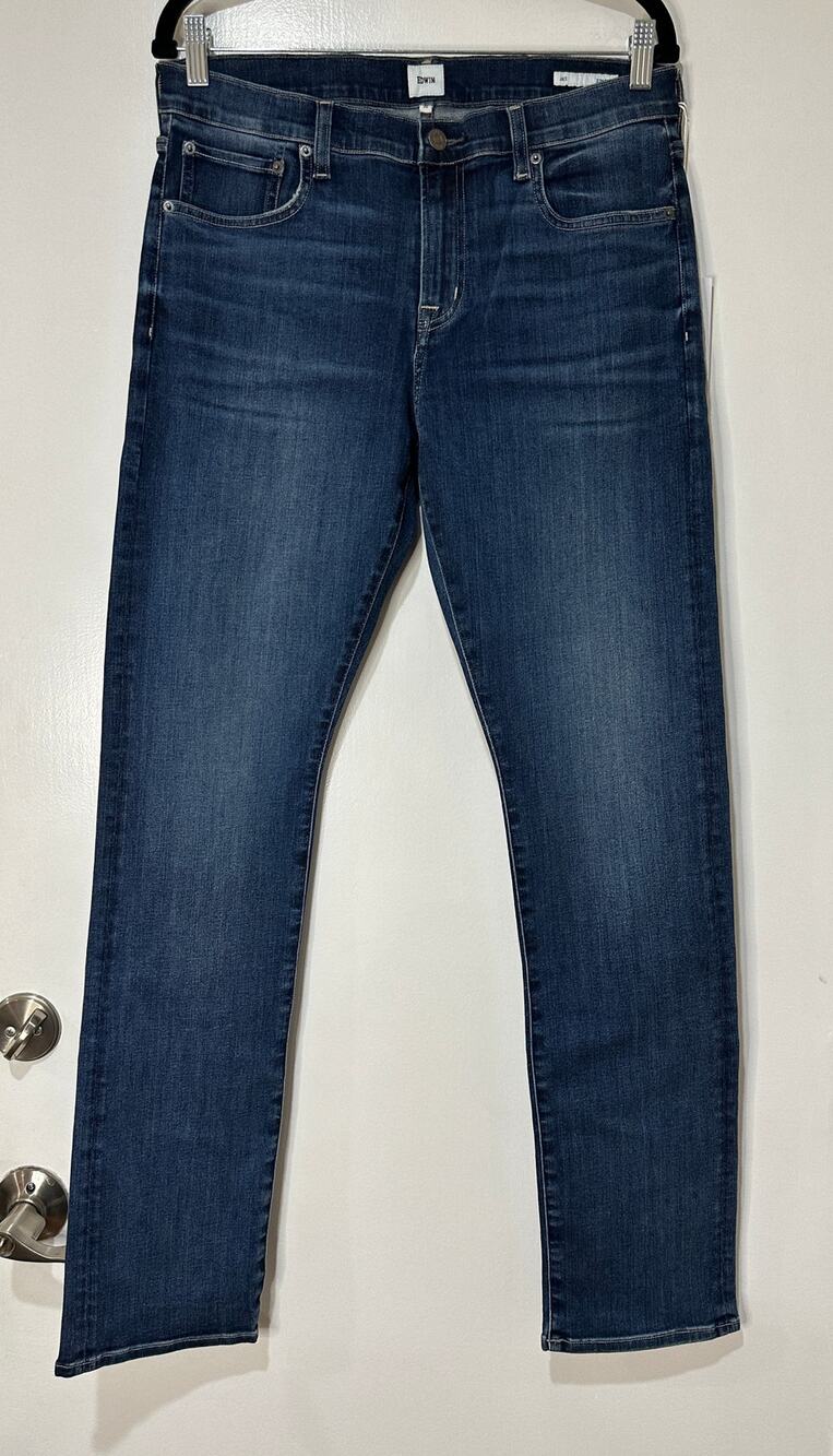 Edwin Men's Endurance Jace Straight Icon Blue Jeans Size 30 NWT Japanese Denim